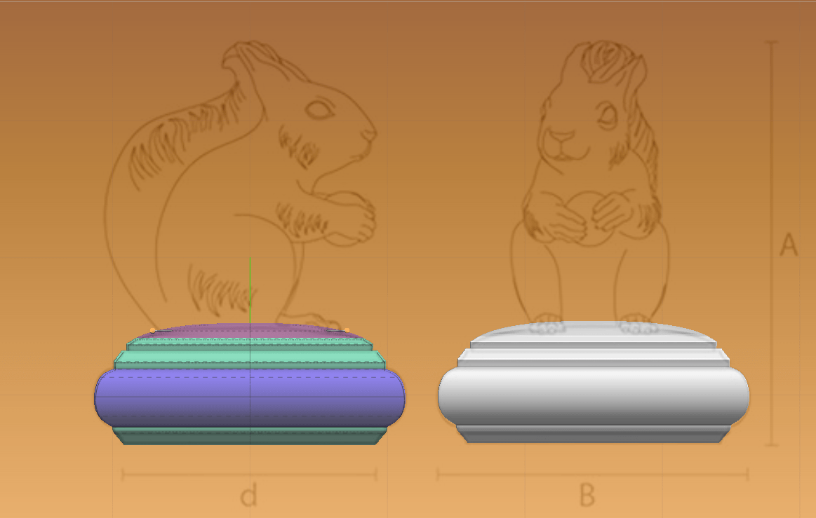Overlaying manufacturing art in Zbrush to 3D model the base / plinth